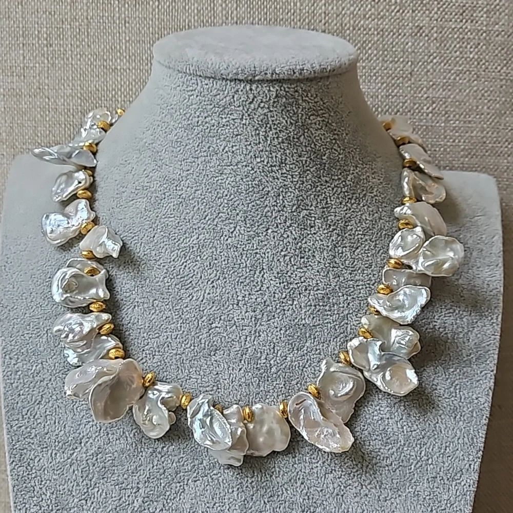 Madeleine Lou Keishi Pearl & Gold Necklace - Picture 1 of 8
